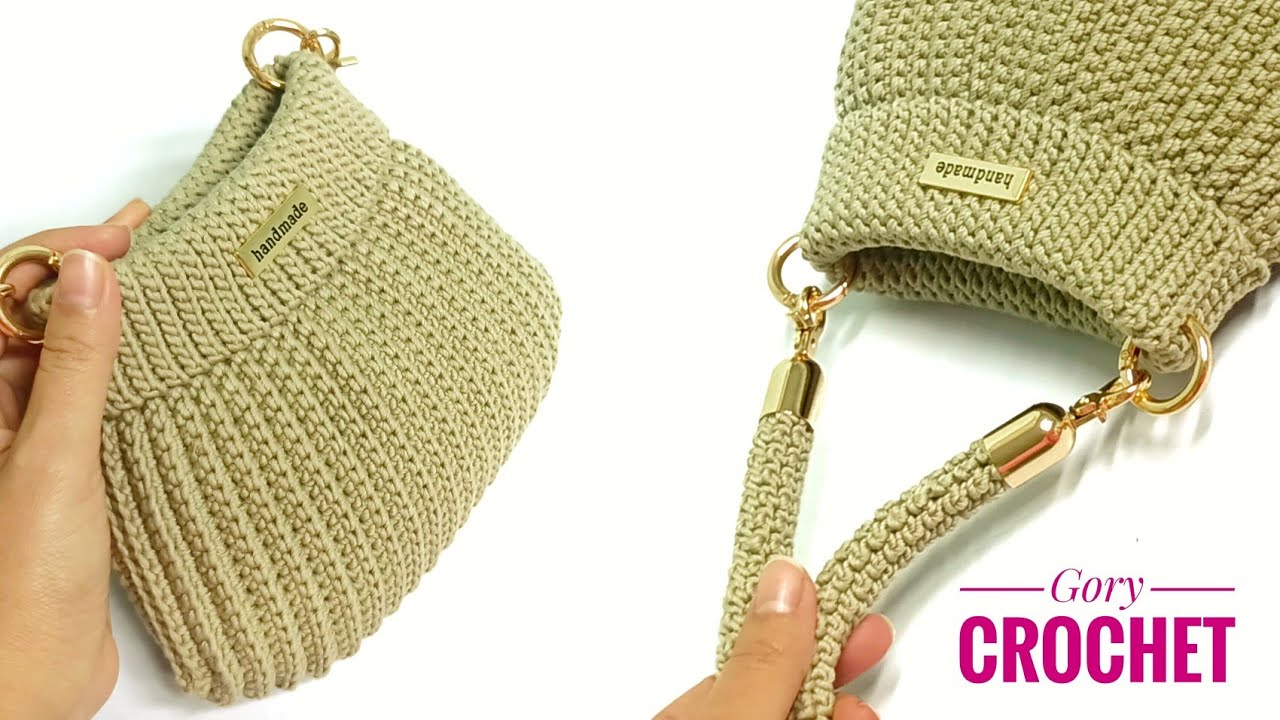 حقيبه كروشيه موديل جديد سهل وبسيط bag crochet Bolsa de ganchillo tas rajutan Tığ işi çanta