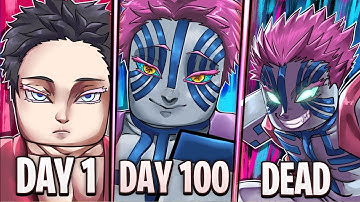 Spending 100 Days As Upper Moon 3 AKAZA SOYAMA In PROJECT SLAYERS... (Roblox)