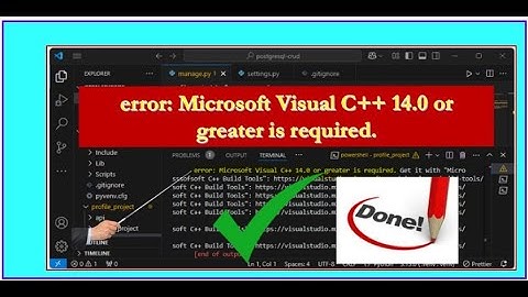 (Fixed) error: Microsoft Visual C++ 14.0 or greater is required.
