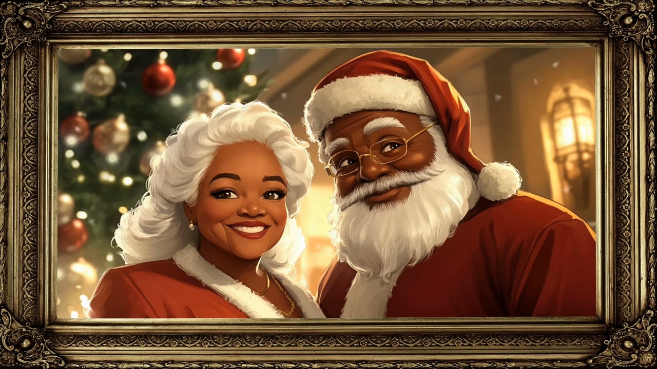2-Hour Santa & Mrs. Claus with Snow Frame TV Art | Christmas Scene Wallpaper | Frame TV Art