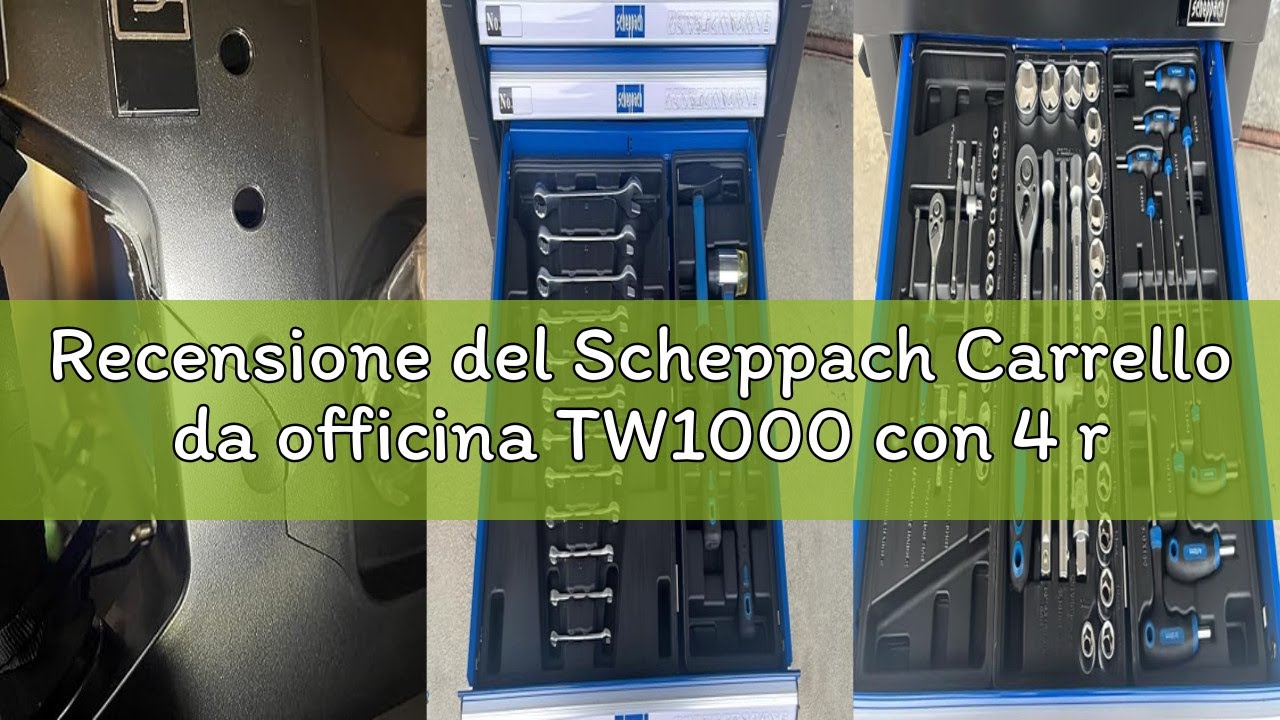 Recensione del Scheppach Carrello da officina TW1000 con 4 ruote, con 263 accessori, serratura e mob
