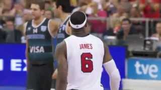 LeBron James Alley-oop- USA vs. Argentina