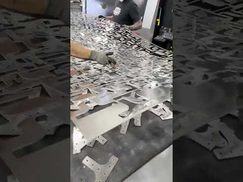 What’s more satisfying? The parts or the leftover sheet? 👀🚀#sheetmetal #lasercut #manufacturing