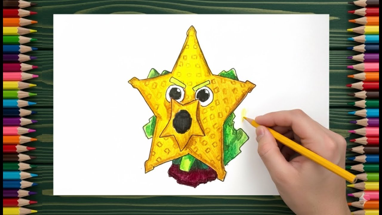 How to draw Plants vs Brainrots : Starfish Plant, step by step | ROBLOX