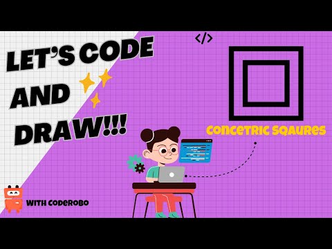 Virtual Robot Drawing Tutorial for Kids (Step-by-Step) | Concentric Squares