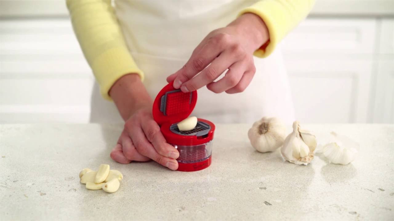 Sur La Table Easy Release Garlic Press, Silver