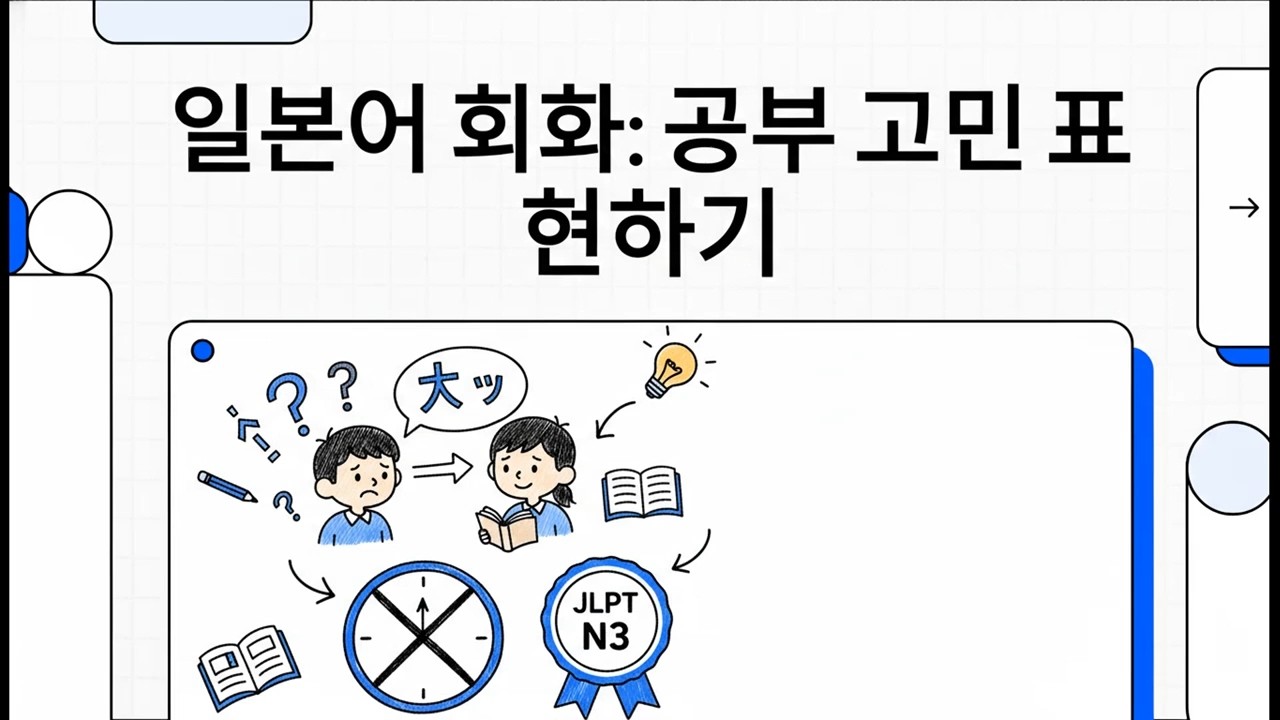 일본어 회화: 공부 고민 표현하기 - 일본어 JLPT N3 대화 분석 - 7