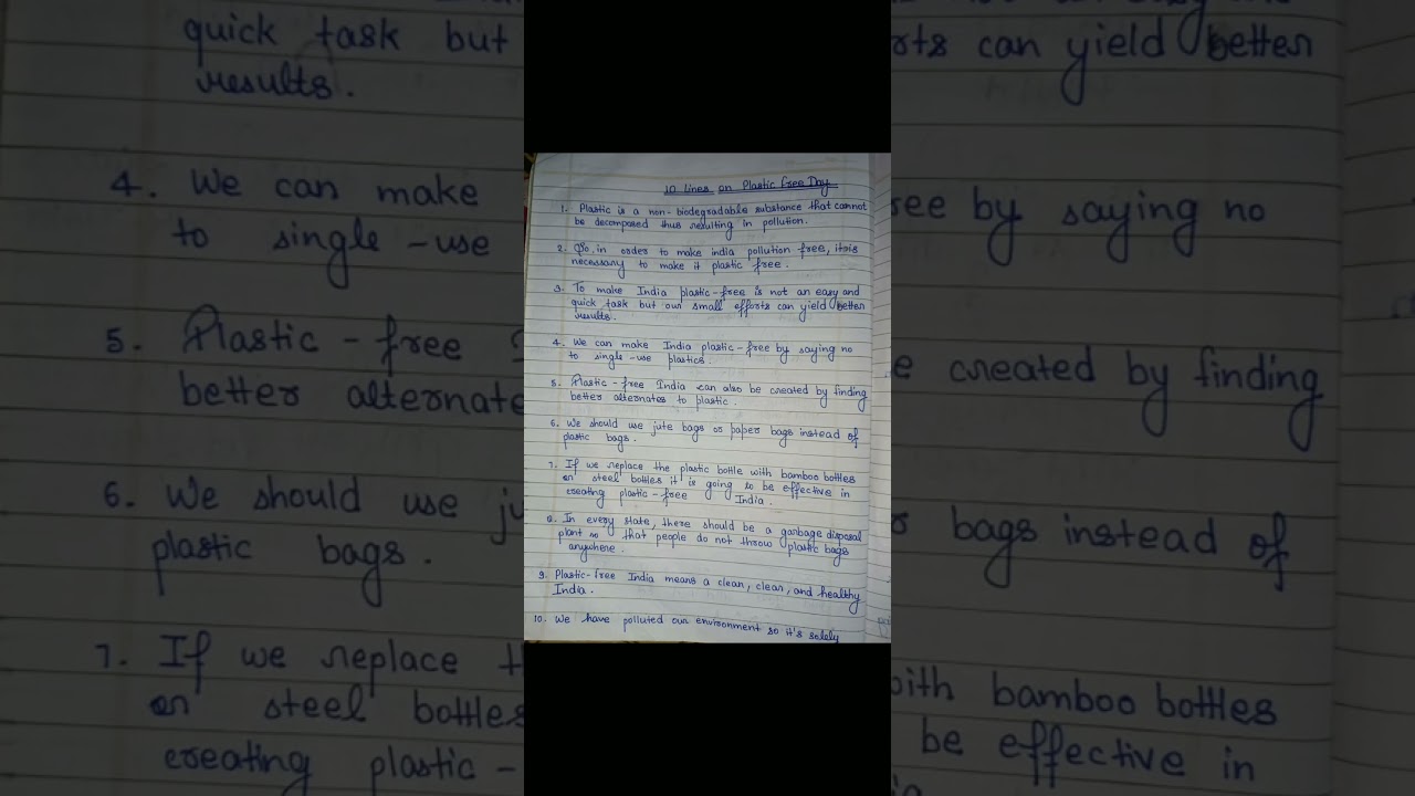 Plastic Free Day Essay || 