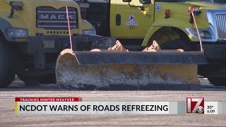NCDOT warns of roads refreezing