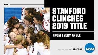 Stanford volleyball's 2019 title-clinching point, from every angle