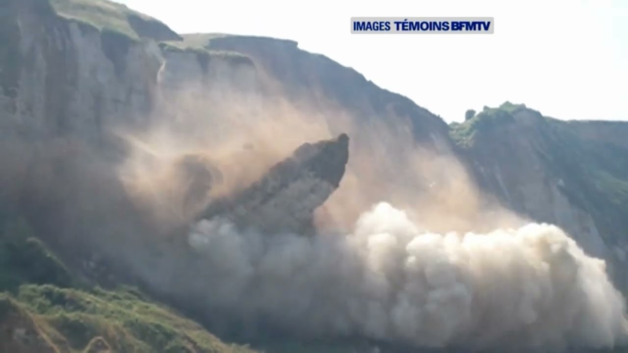 Film backdrop image for The falling cliffs of Etretat, France (2023)