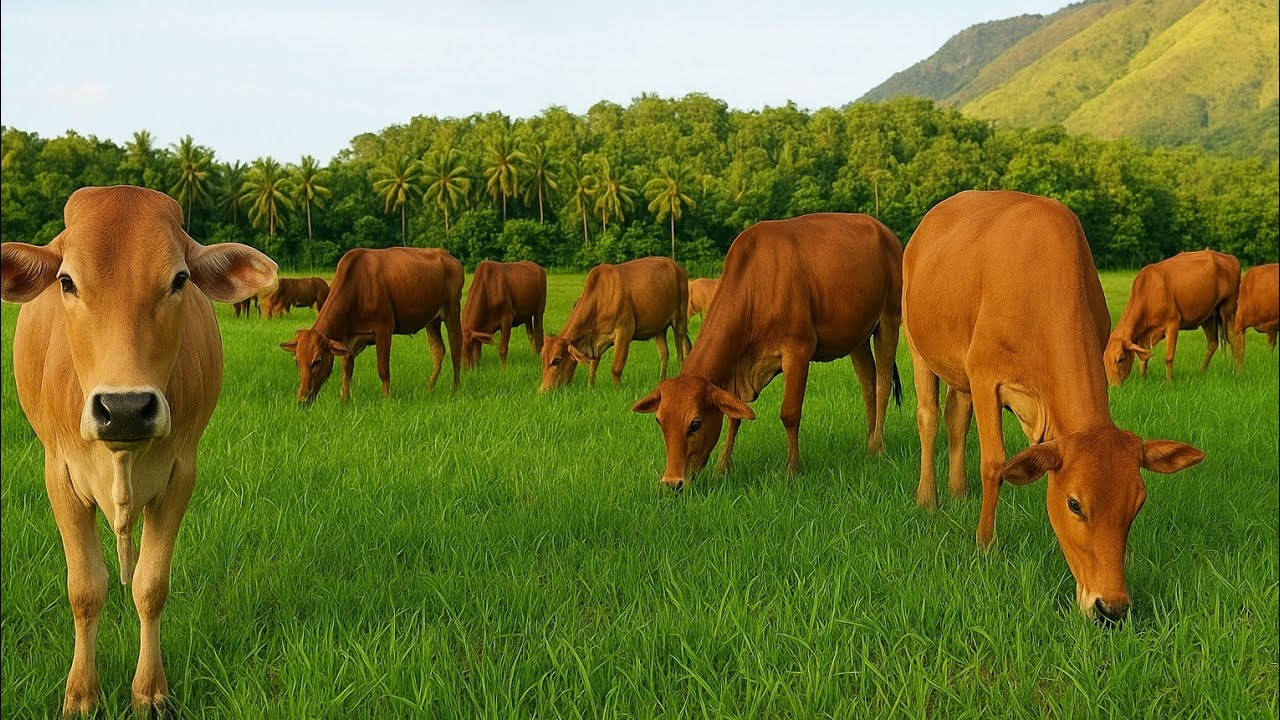 Nature Sounds | ASMR Cow Grazing in the Field 