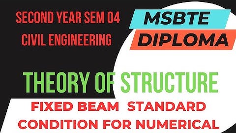 Fixed beam standard condition/Theory of structure/msbte diploma/Second year civil engineering.