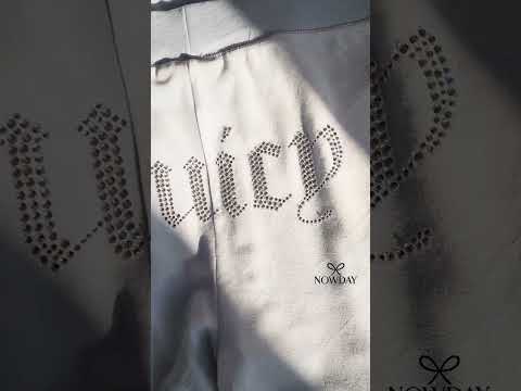 S  размер . Женский голубой велюровый костюм со стразами, juicy couture, оригинал, женский костюм., видео 1