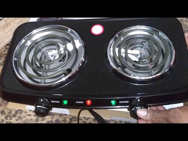 Mainstays Double Burner, 120V~ 1800W, Portable, Easy to Cook, Elegant  Classic Design, 3.28 lbs 