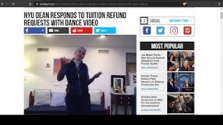 NYU Dean Responds to Tuition Refund Requests with Dance Video