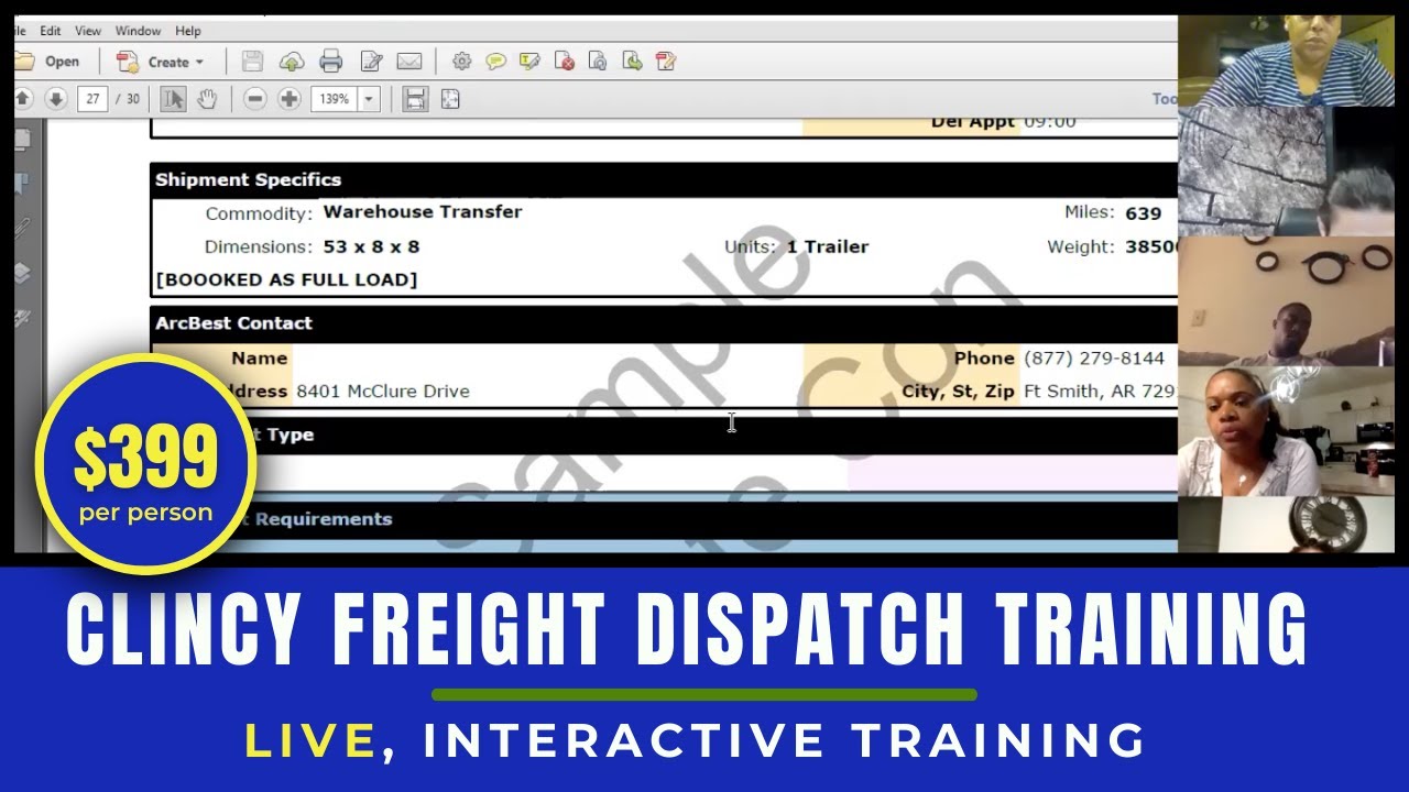 Load Tracking | Training Session | Clincy Freight Dispatch Training