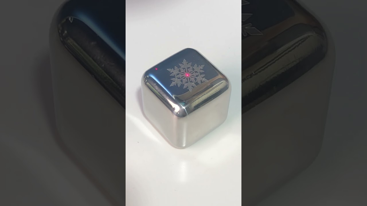 30W Fiber Laser Engraved Stainless Steel Ice Cubes