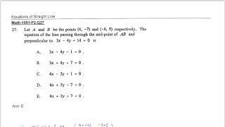 CE 1991 Math paper II Q27