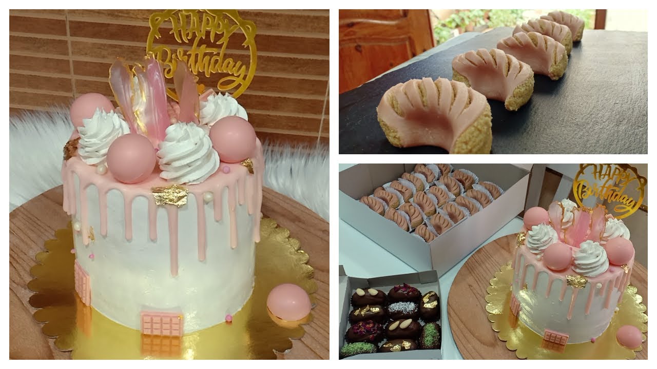 طلبية اليوم /كيكة عيد ميلاد  للمبتدئات بالتفصيل /غريبية الورقة بالعجينة الوردية ولا اروع