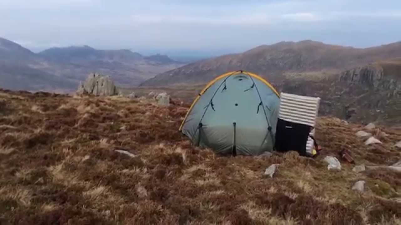 Wild camping on the Tryfan Snowdonia in a one man tent with my lovely