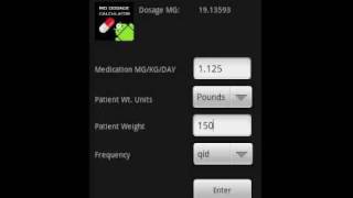 MD Dosage Calculator for Google's Android Market by Ethan Castanon screenshot 2