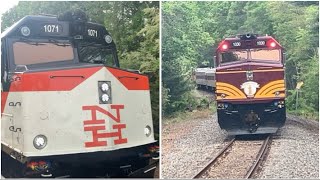 Double Heritage Unit Special Leads the First MBTA Cape Flyer train at Lakeville Station 
