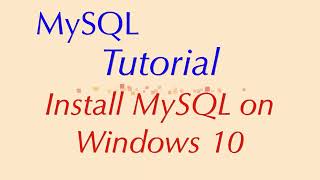 Installing Mysql 8 On Windows