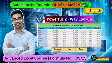 Index + Match Function in Excel - KING of Vlookup | Powerful 2 - Way Lookup