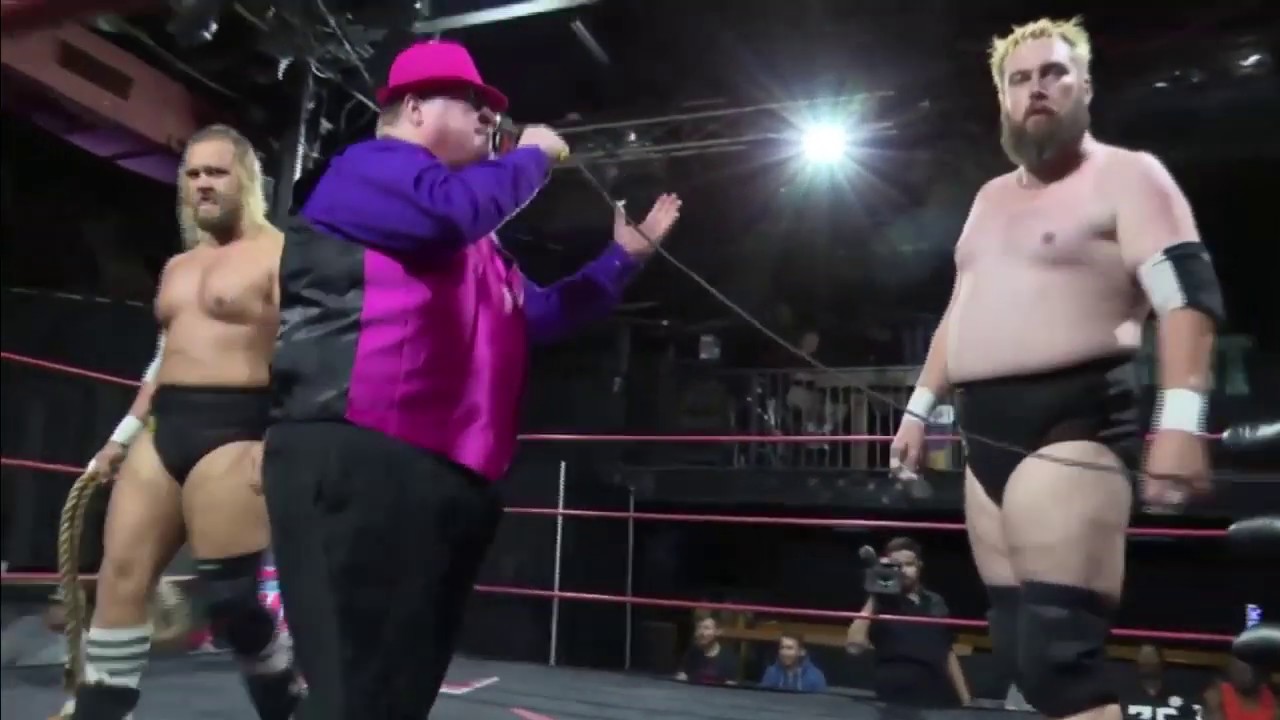 The Dirty Blondes and "Superstar" Sean Davis at Full Impact Pro Wrestling