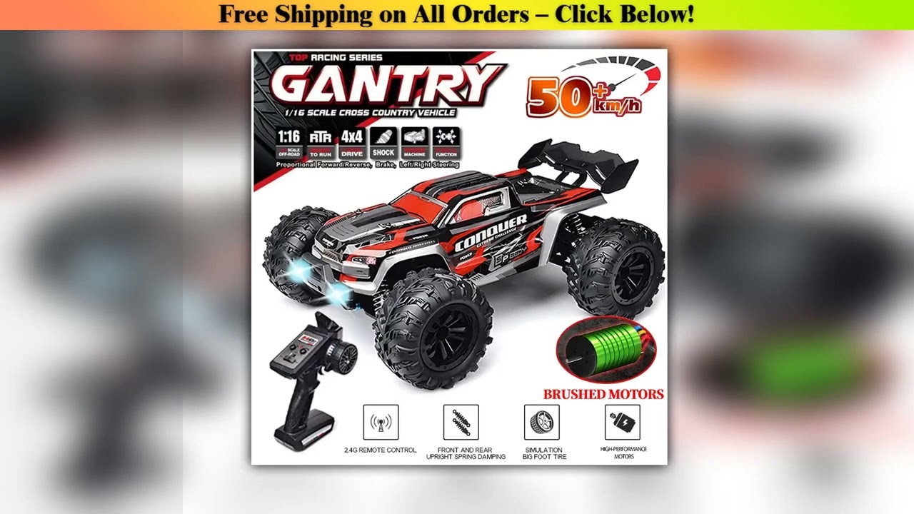 SCY 16102 116 50KMH 4WD RC Car With LED Light Remote Control Cars High Speed Drift Monster Truck fo