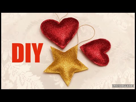 COMO HACER ESTRELLAS Y CORAZONES EN FOAMI ESCARCHADO 3D FACIL  Y RAPIDO -DIY