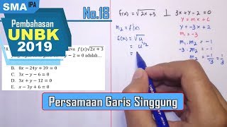 Pembahasan Soal Matematika UNBK SMA/MA Tahun 2019 - No.18 (Persamaan Garis Singgung) screenshot 4