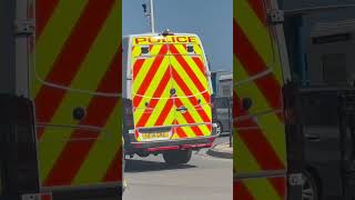 Dorset Police riot van (Mercedes Benz Sprinter) on patrol in Weymouth