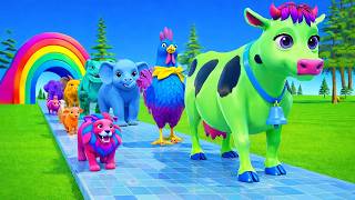 Long Slide Game With Deer Gorilla Giraffe Hippopotamus Goat - 3d Animal Game - Funny 3d Animals screenshot 2