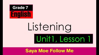 Grade 7 English: Unit 1, Lesson 1  Listening