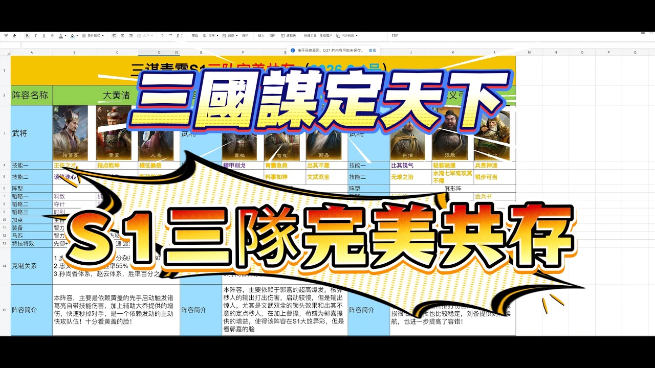 三國謀定天下S1最新3隊完美共存