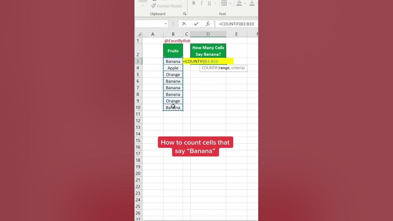 COUNTIF function in Excel! #excel