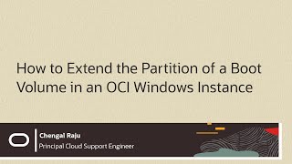 How to Extend the Partition of a Boot Volume in an OCI Windows Instance