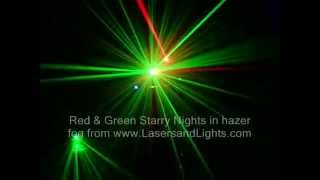Red & Green Starry Night Laser Projectors in hazer fog