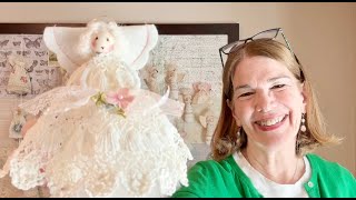 Vintage Lace Doily Angel Ornament