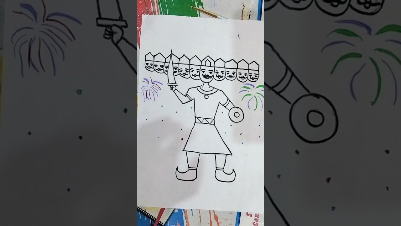 Ravan drawing|Easy ravan Drawing| how todraw ravan 