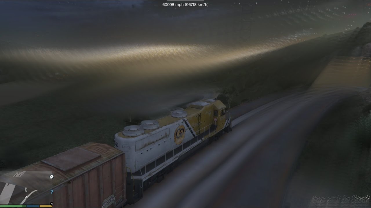 Gta V - Train 112277 mph! 170693 km/h! Will game crash?