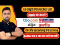 Go digit ipo anchor list  aadhar ipo  tbo tek ipo      jayesh khatri