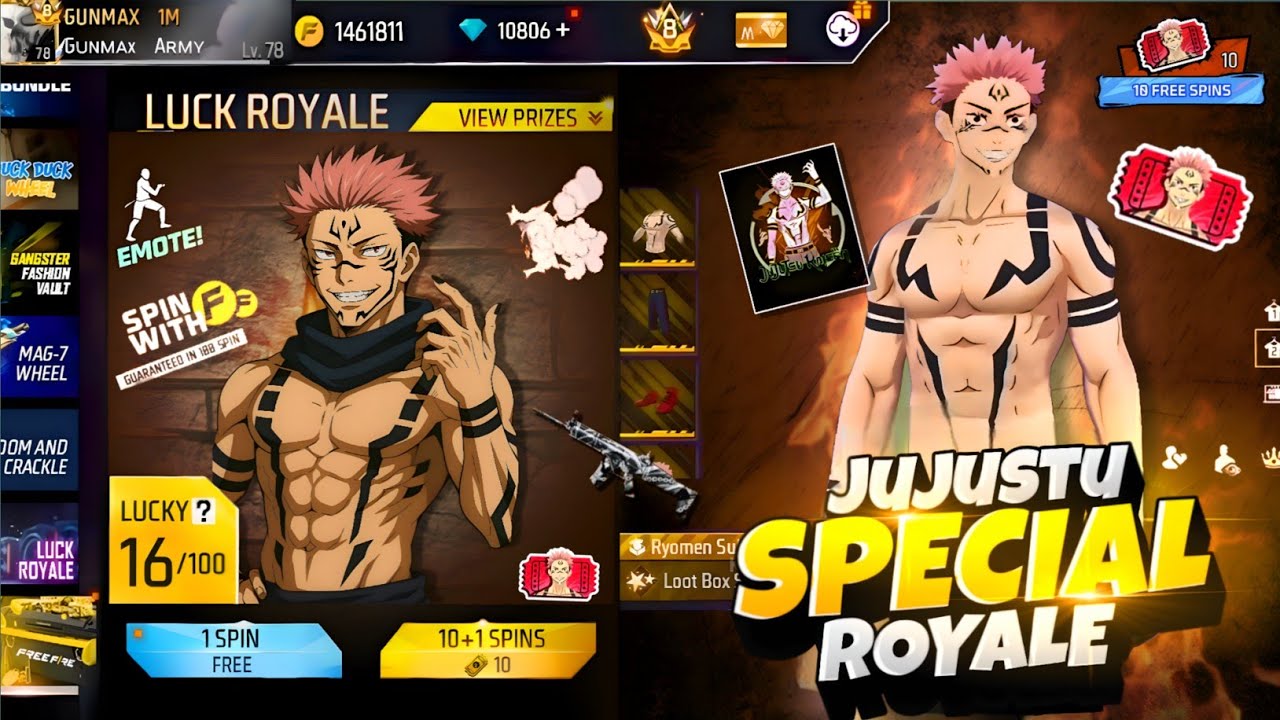 Jujutsu Special Royale Free Fire🔥| Next Sukuna Royale Free Fire | Free Fire New Event | FF New Event