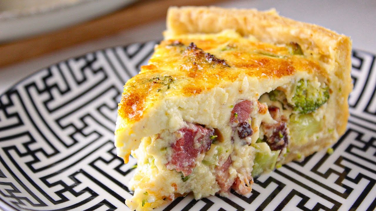 QUICHE DE BRÓCOLIS COM BACON| MASSA CROCANTE | RECHEIO CREMOSO