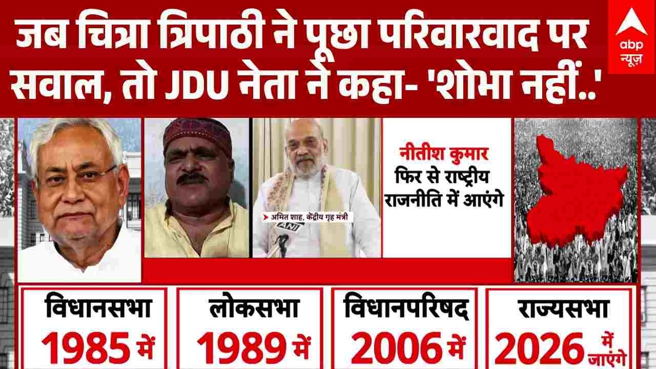 Chitra Tripathi ने पूछा परिवारवाद पर सवाल, तो JDU नेता ने कहा- 'शोभा नहीं देता'| Bihar |Nitish Kumar