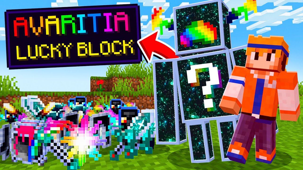 Zerando Minecraft Mas Mobs Dropam Lucky Block de Avaritia