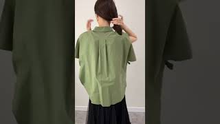 【シルエット】オーバーリボンシャツブラウス