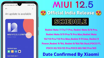MIUI 12.5 India Stable Official Release Schedule - All Redmi, POCO Devices | MIUI 12.5 India ROM